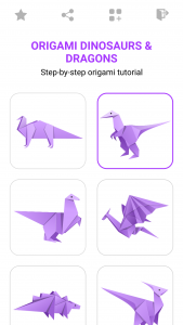 اسکرین شات برنامه Origami Dinosaurs And Dragons 1