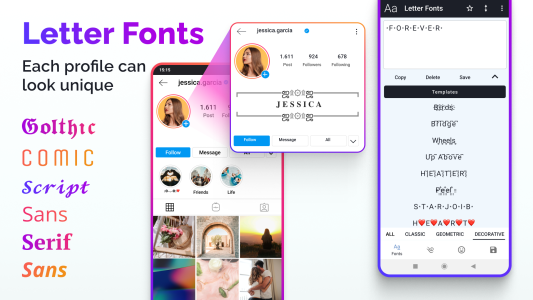 اسکرین شات 1 برنامه Letter Fonts - Stylish Text