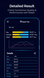اسکرین شات برنامه Wifi Speed Test : Speed Test 2