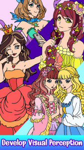 اسکرین شات برنامه Anime Princess Color by Number: Glitter Paint Book 2