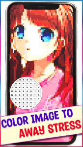 اسکرین شات 6 برنامه Anime Manga Pixel Art Coloring