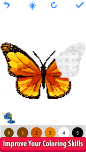اسکرین شات برنامه Butterfly Color by Number - Pixel Art Sandbox Draw 8
