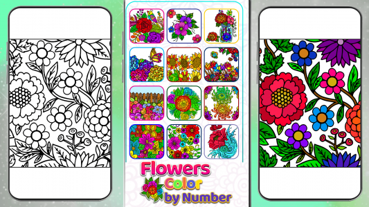 اسکرین شات برنامه Flowers Glitter Coloring Art 2