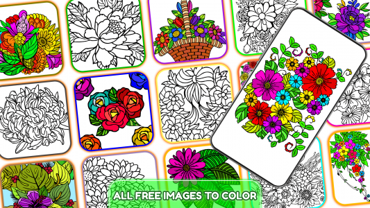 اسکرین شات برنامه Flowers Glitter Coloring Art 4