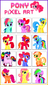 اسکرین شات 3 برنامه Pony Pixel Art Coloring Book