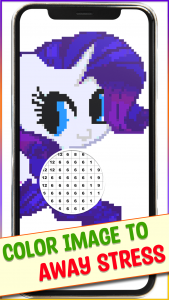 اسکرین شات 2 برنامه Pony Pixel Art Coloring Book