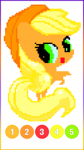 اسکرین شات 4 برنامه Pony Pixel Art Coloring Book