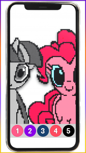 اسکرین شات 6 برنامه Pony Pixel Art Coloring Book