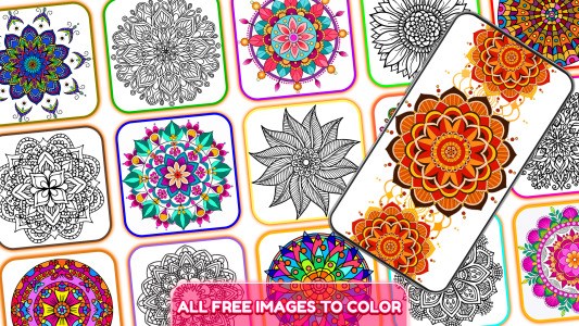 اسکرین شات 2 برنامه Mandala Color by Number Book