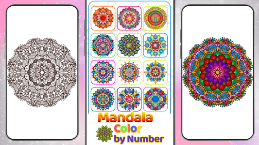 اسکرین شات 5 برنامه Mandala Color by Number Book