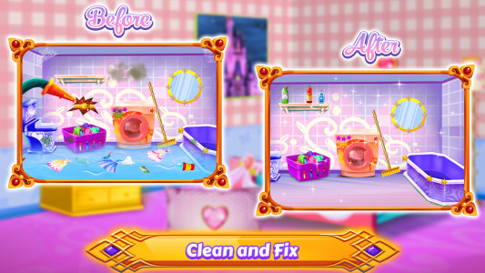 اسکرین شات بازی Princess Room Cleanup Washer 7