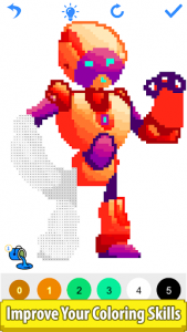 اسکرین شات برنامه Robots Color by Number: Pixel Art,Draw Pixel Paint 3
