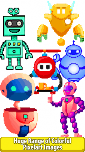اسکرین شات برنامه Robots Color by Number: Pixel Art,Draw Pixel Paint 2