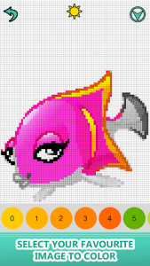 اسکرین شات برنامه Sea Animals Color by Number - Pixel Art Coloring 3