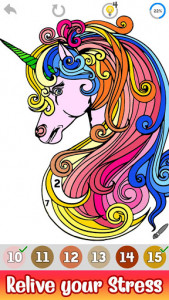اسکرین شات برنامه Unicorn Paint by Number - Fantasy Glitter Coloring 3