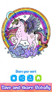 اسکرین شات برنامه Unicorn Paint by Number - Fantasy Glitter Coloring 8