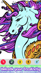 اسکرین شات برنامه Unicorn Paint by Number - Fantasy Glitter Coloring 7