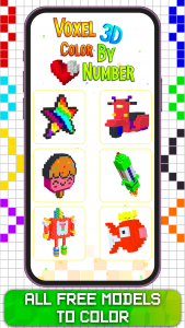 اسکرین شات 1 برنامه 3D Color by Number Voxel