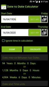 اسکرین شات برنامه Date Calculator 4