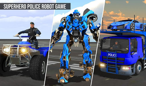 اسکرین شات بازی Robot Car Transform Game: Police Plane Transporter 3