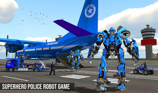 اسکرین شات بازی Robot Car Transform Game: Police Plane Transporter 7