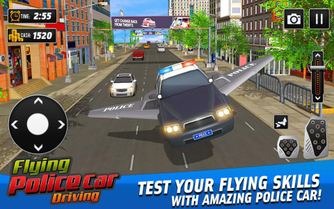 اسکرین شات برنامه Flying Police Car Driving Game 4
