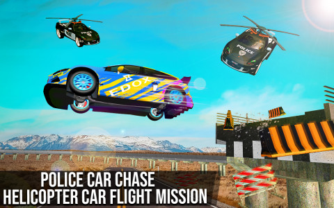 اسکرین شات برنامه Flying Police Car Driving Game 5