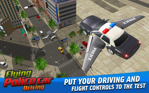 اسکرین شات برنامه Flying Police Car Driving Game 1