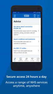 اسکرین شات برنامه NHS App 2
