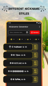 اسکرین شات برنامه Nickname in Style Nickname Generator for Free F 1