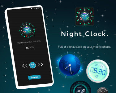 اسکرین شات برنامه Digital Clock: Night Clock 1