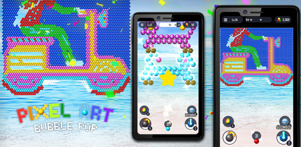 اسکرین شات بازی Bubble Pop - Pixel Art Blast 1