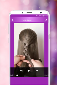 اسکرین شات برنامه Hairstyles Step by Step Videos 4