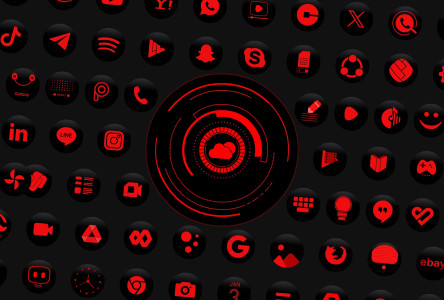 اسکرین شات 2 برنامه Red Icon Pack