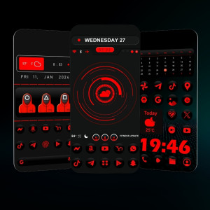اسکرین شات 1 برنامه Red Icon Pack