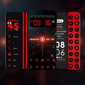 اسکرین شات 4 برنامه Red Icon Pack