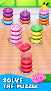 اسکرین شات 1 بازی Hoop Stack - Donut Color Sort