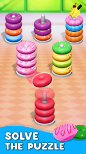 اسکرین شات بازی Hoop Stack - Donut Color Sort 1