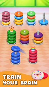 اسکرین شات 2 بازی Hoop Stack - Donut Color Sort