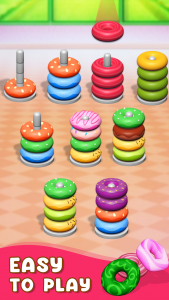 اسکرین شات بازی Hoop Stack - Donut Color Sort 3