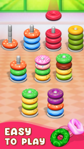 اسکرین شات 3 بازی Hoop Stack - Donut Color Sort