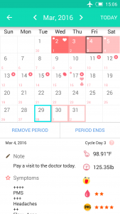اسکرین شات برنامه Period Tracker - My Calendar 2