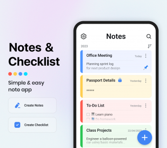 اسکرین شات برنامه Notes - Checklists & Notepad 1