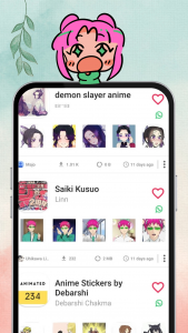 اسکرین شات برنامه Anime Whatsapp stickers 3