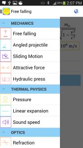 اسکرین شات برنامه Physics Formulas Lite 3