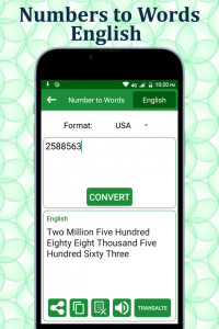 اسکرین شات 2 برنامه Numbers to Words Converter