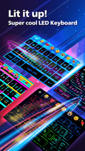 اسکرین شات برنامه LED NEON Keyboard - Colorful, lighting, RGB, emoji 1