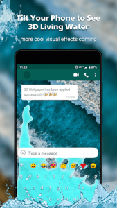 اسکرین شات برنامه Rockey Keyboard -Transparent keyboard for WhatsApp 3