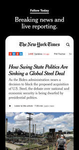 اسکرین شات برنامه The New York Times: Live News 2