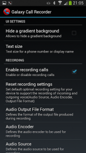 اسکرین شات برنامه Galaxy Call Recorder 6